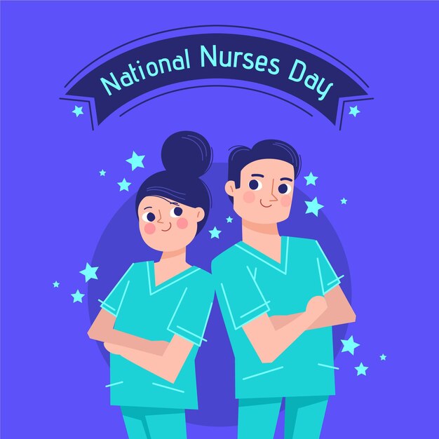 Flat national nurses day illustration