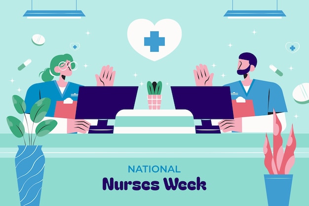 Free vector flat national nurses week background