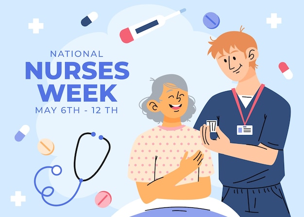 Flat national nurses week background