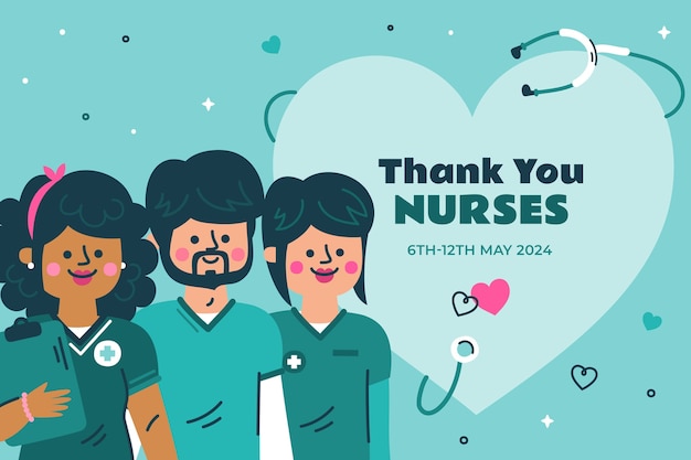 Free vector flat national nurses week background