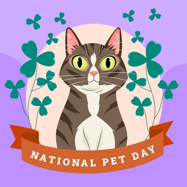 Free vector flat national pet day illustration