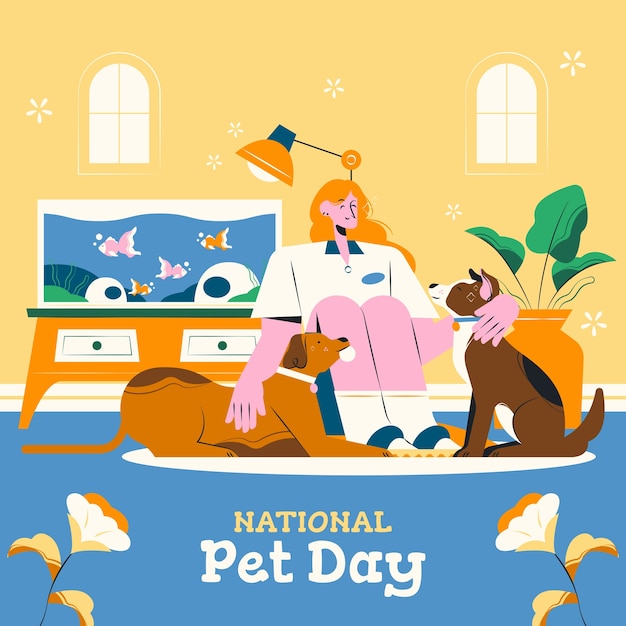 Free vector flat national pet day illustration