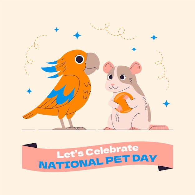 Free vector flat national pet day illustration