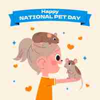 Free vector flat national pet day illustration