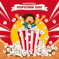 Free vector flat national popcorn day illustration