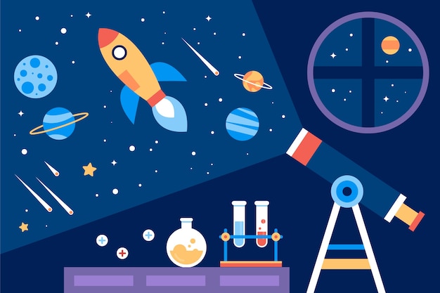 Free vector flat national science day background