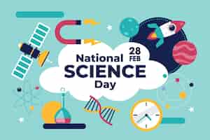 Free vector flat national science day background