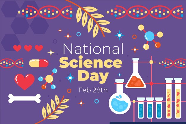 Плоский национальный день науки фон