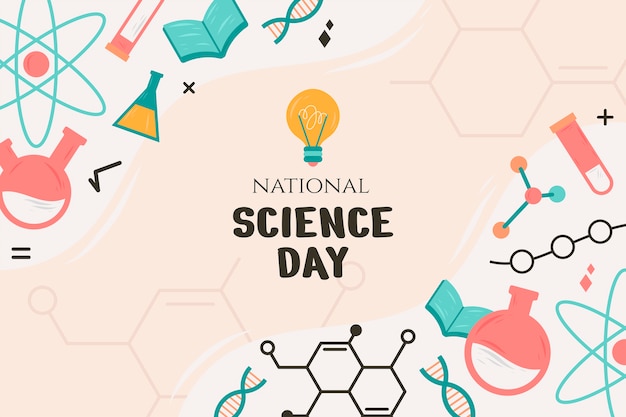 Free vector flat national science day background