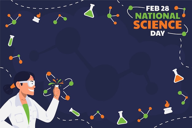 Free vector flat national science day background