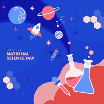 Fondo piatto della giornata nazionale della scienza