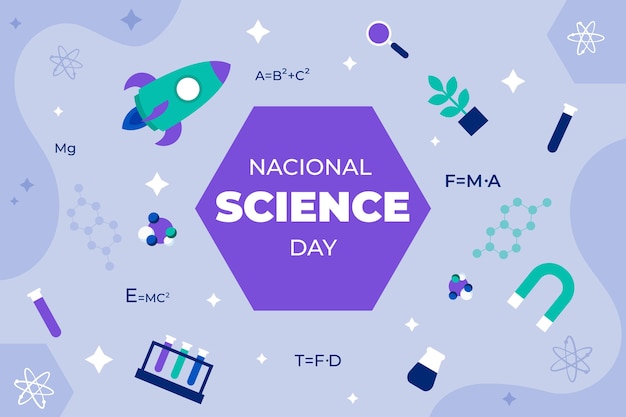 Fondo piatto della giornata nazionale della scienza