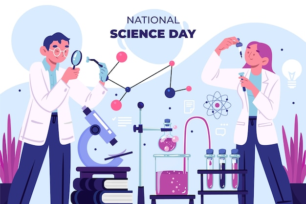 Free vector flat national science day background