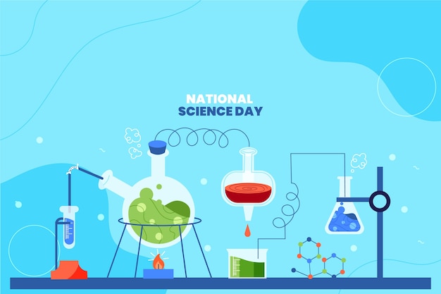 Free vector flat national science day background