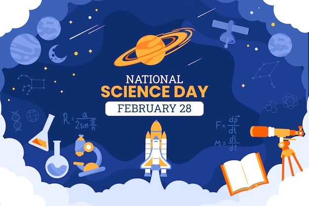 Free vector flat national science day background