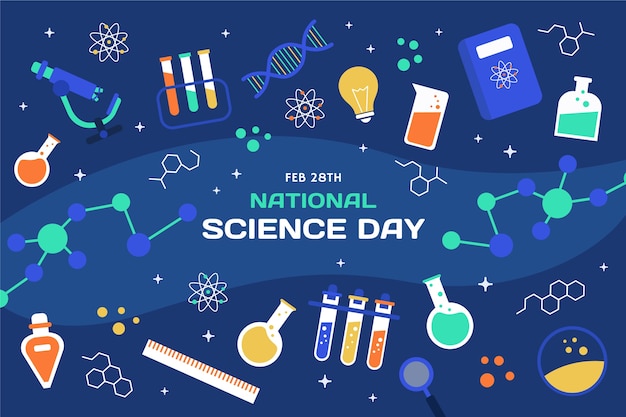 Free vector flat national science day background