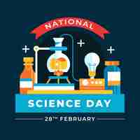 Free vector flat national science day illustration