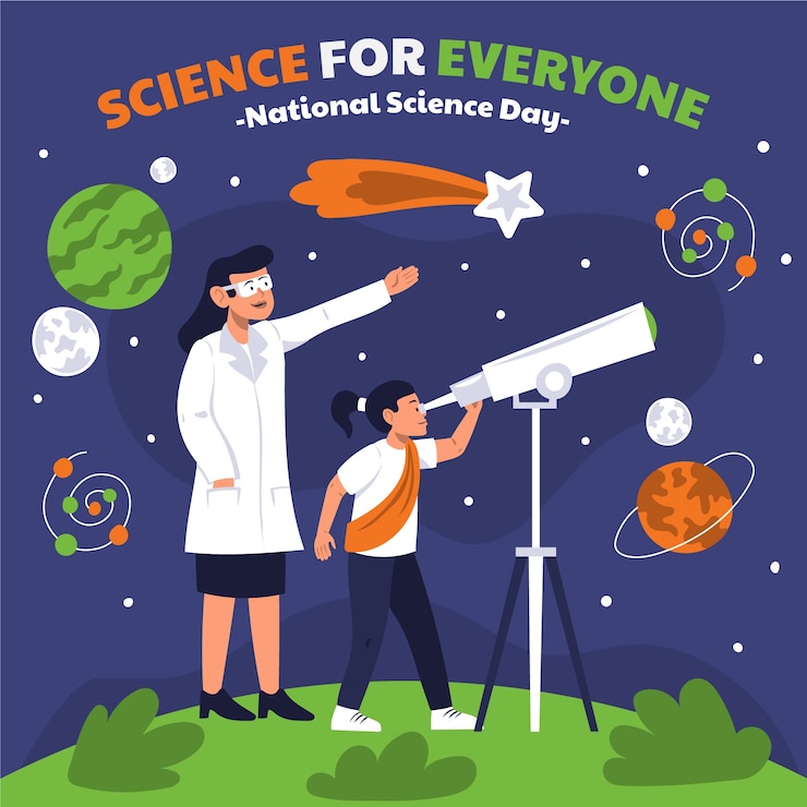 Free Vector flat national science day illustration