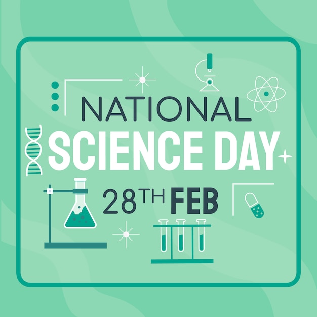 Free vector flat national science day illustration