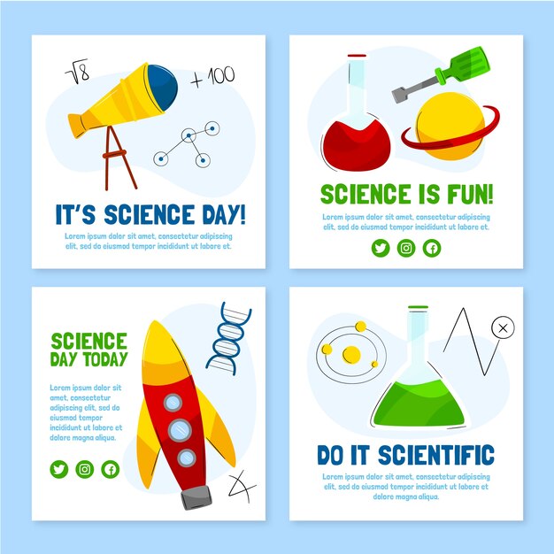 Коллекция постов в instagram о национальном дне науки