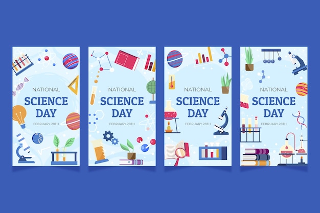 フラット国立科学デーのInstagramストーリーコレクション