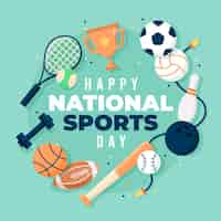 Free vector flat national sports day illustration