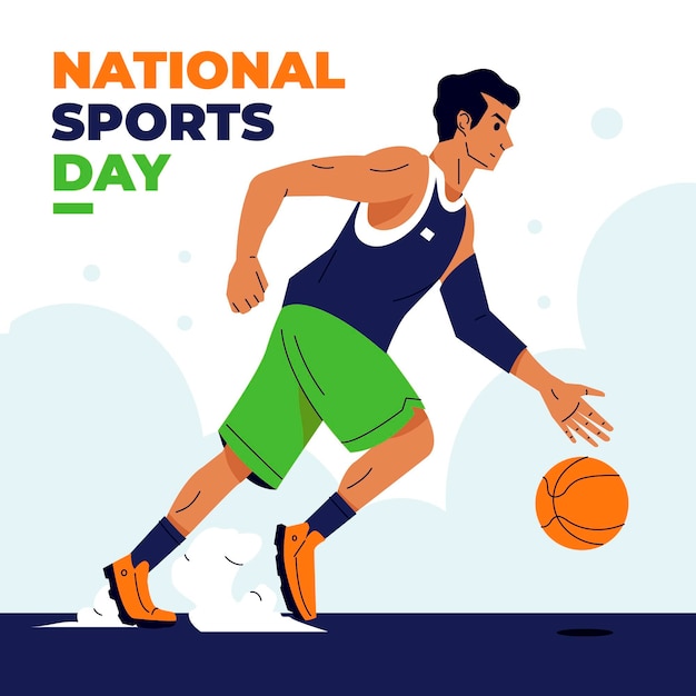 Free vector flat national sports day illustration