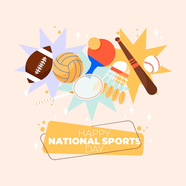 Free vector flat national sports day illustration