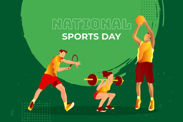 Flat national sports day illustration