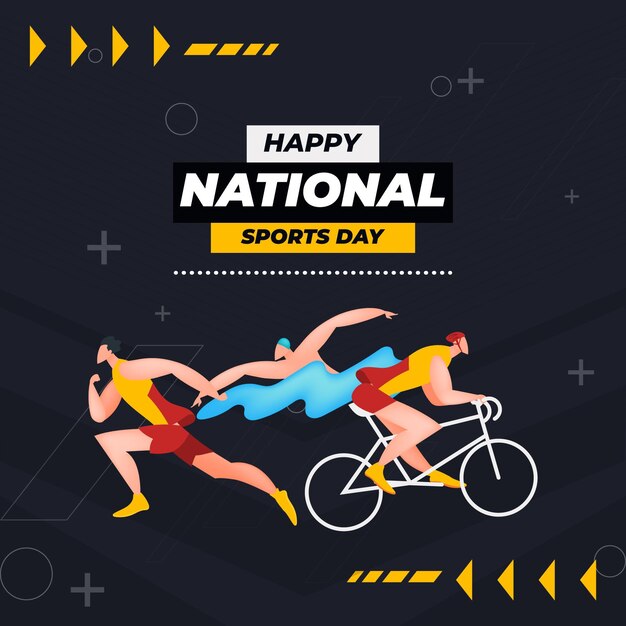 Flat national sports day illustration