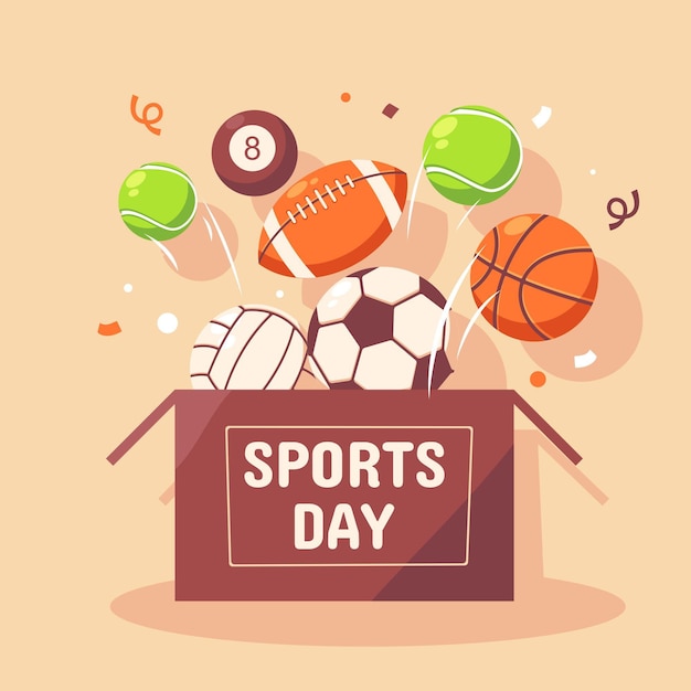 Free vector flat national sports day illustration