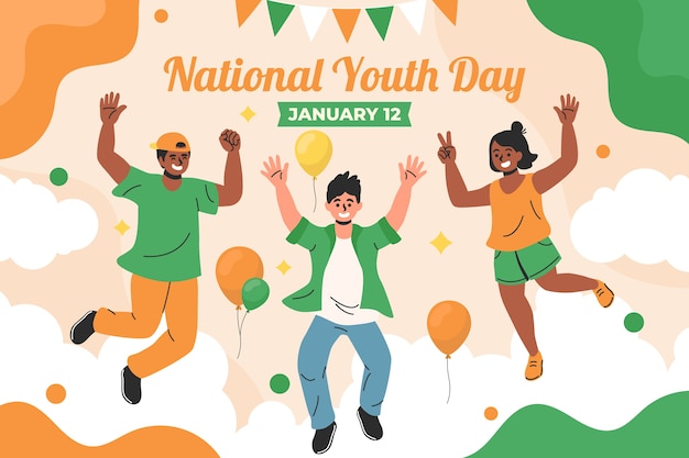 Free vector flat national youth day background