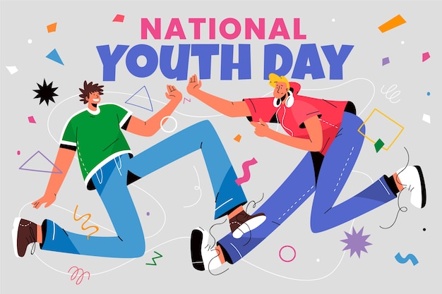 Free vector flat national youth day background