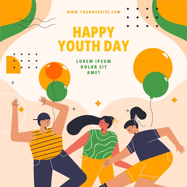 Free vector flat national youth day illustration