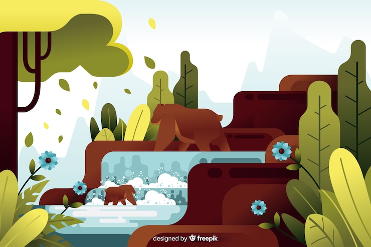 免費 Vector 有植被的平坦自然風景