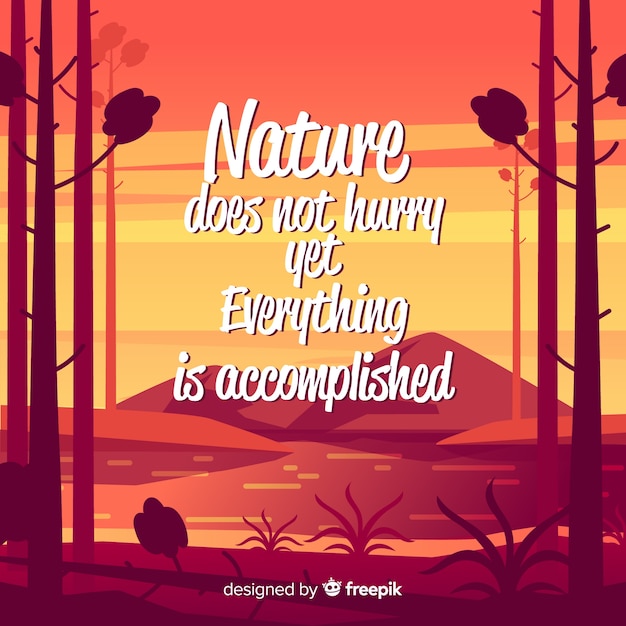 Flat nature background with quote