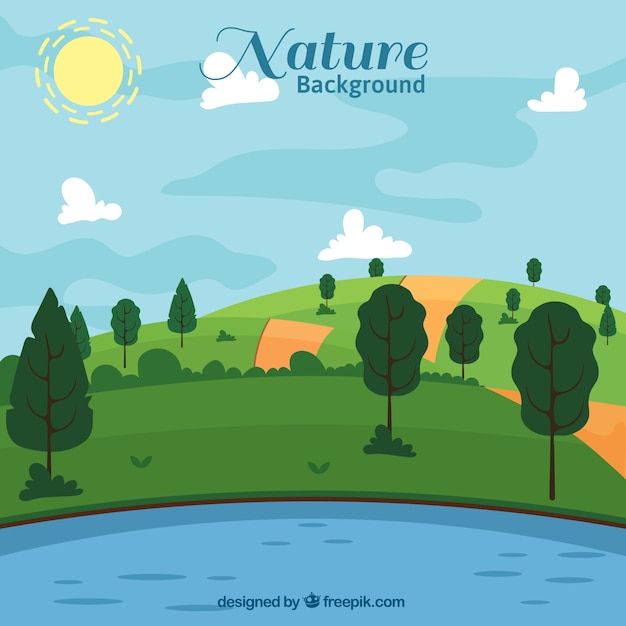 Free vector flat nature background