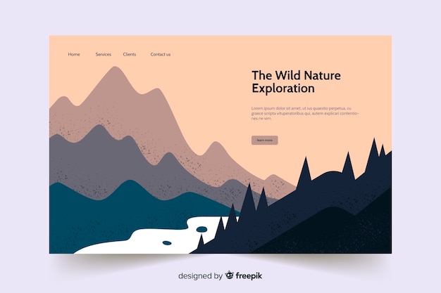 Free vector flat nature landing page template