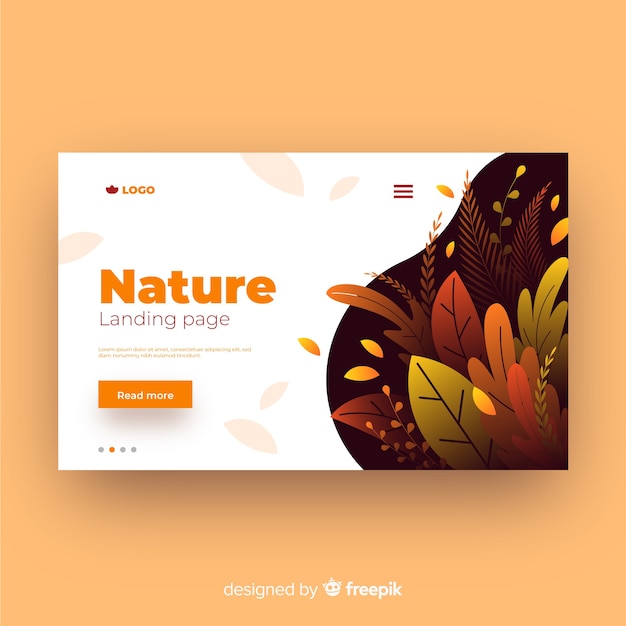 Flat nature landing page template