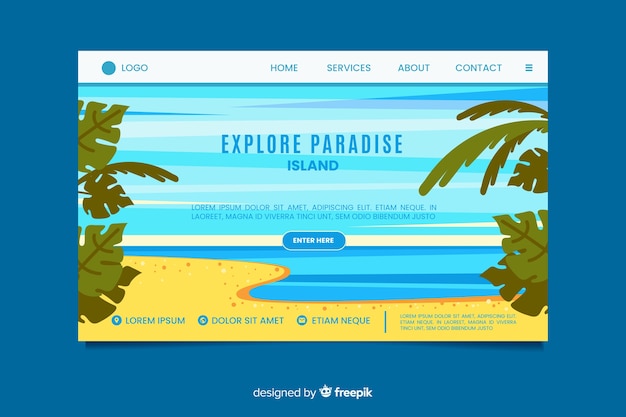 Free vector flat nature landing page template