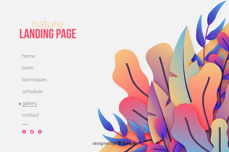 Free Vector flat nature landing page template