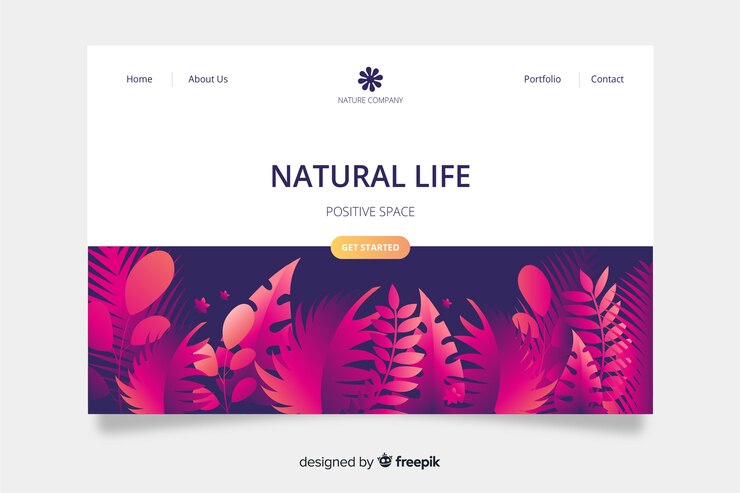 Free Vector flat nature landing page template