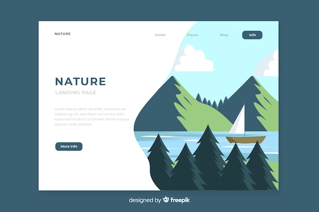 フラット自然ランディングページテンプレート