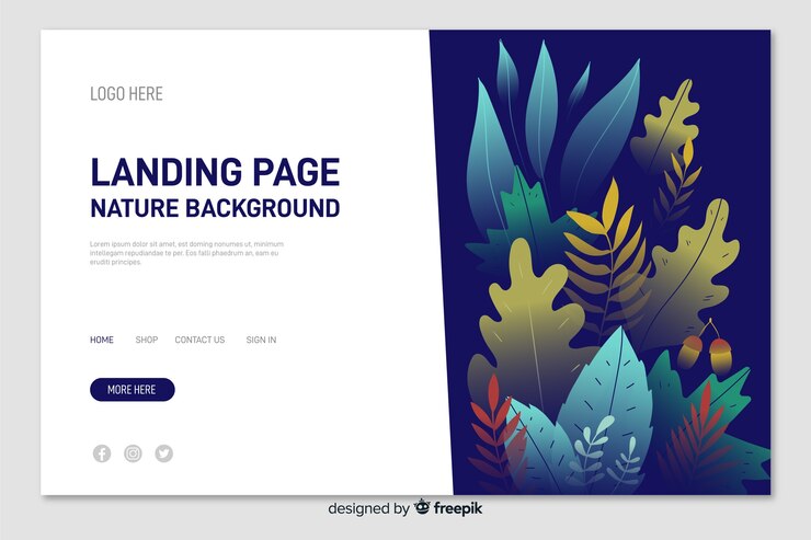 Free Vector flat nature landing page template