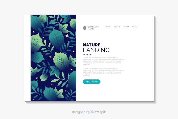 Free Vector flat nature landing page template