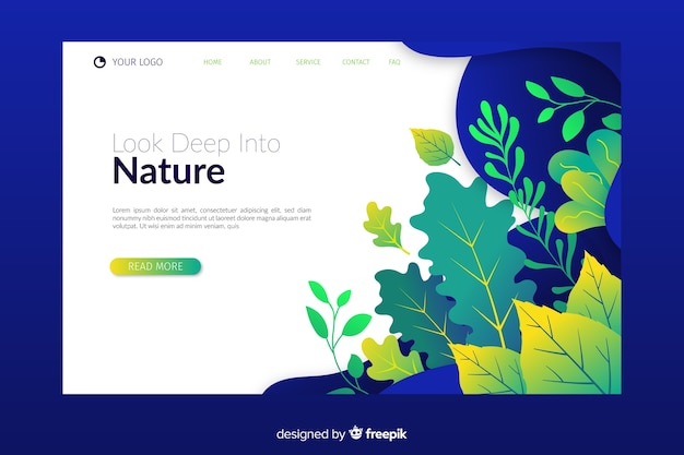 Free vector flat nature landing page template