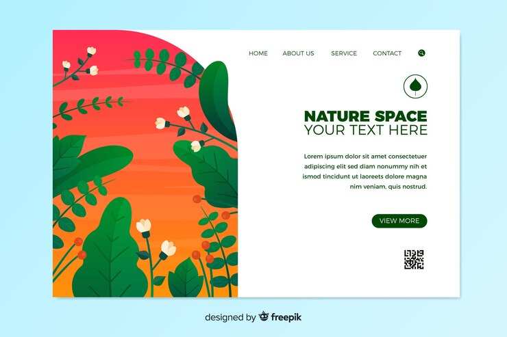 Free Vector flat nature landing page template