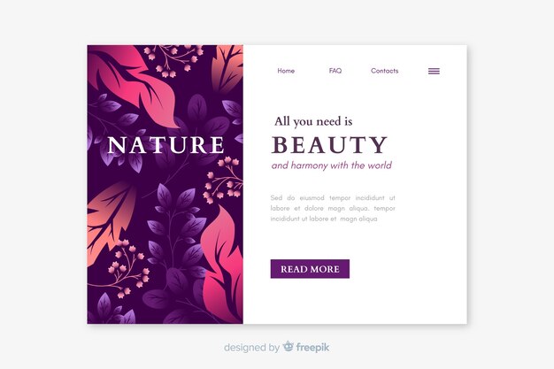 Flat nature landing page template