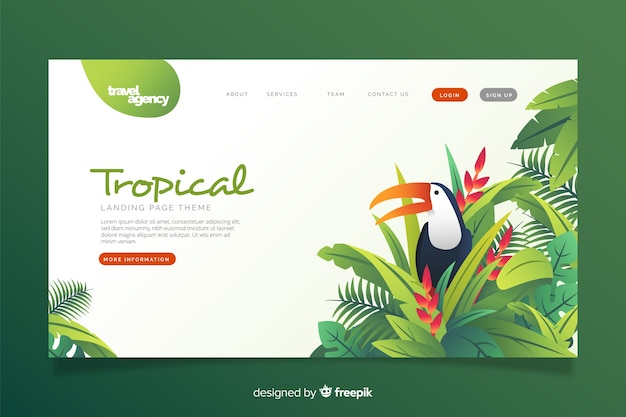 Flat nature landing page template