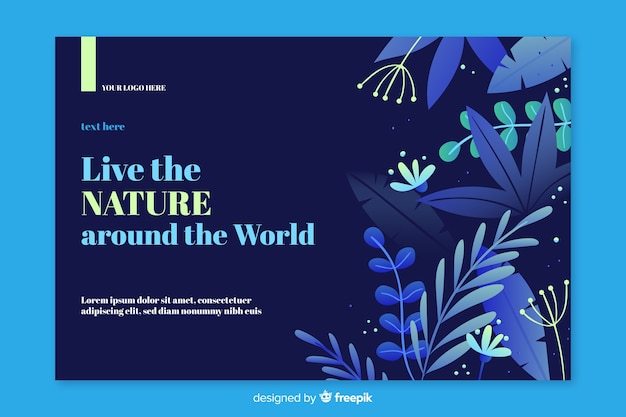 Free vector flat nature landing page template